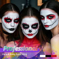 YBUETE nine-color palette swatches enable versatile body art for Halloween and events.