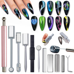 YECIRALA cat-eye magnet pen in pink for dynamic gradient nail effects.