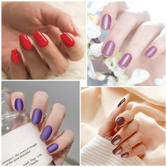 YECIRALA finished pink-red nail art look after simple wrap