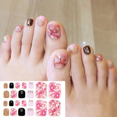YECIRALA leaf foil design toenail wraps create chic accents.