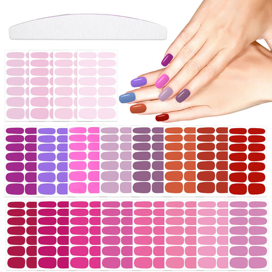 YECIRALA pink and purple solid nail wraps for quick at-home manicure.