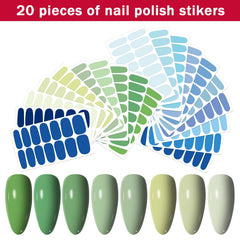 YECIRALA blue-green solid designs for versatile nail art