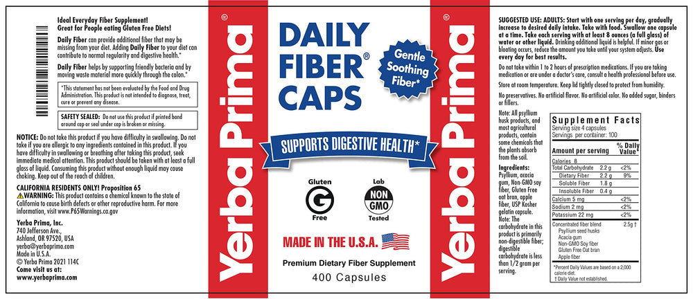 Gluten-free oat bran and apple fiber packaging