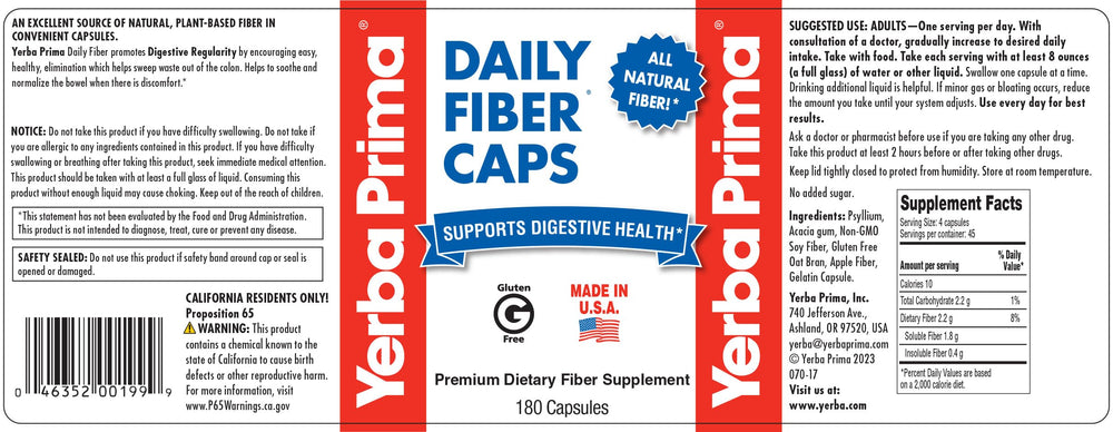 Key ingredients: psyllium husks, oat bran, acacia gum, apple fiber, apple pectin