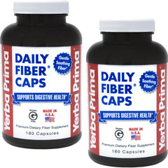 Front view of Yerba Prima Daily Fiber Formula pack of 2 bottles
