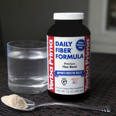 Measuring scoop with Yerba Prima Daily Fiber Powder