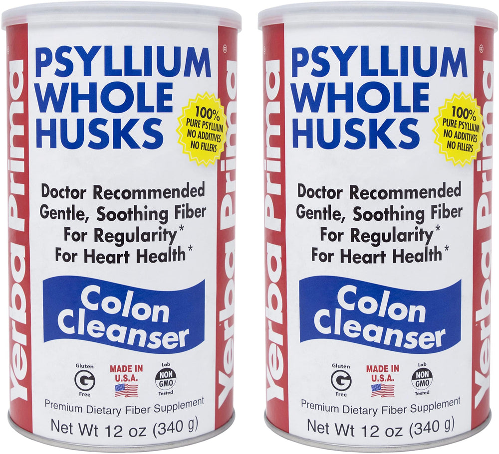 Front view of Yerba Prima Psyllium Husk 12 oz pack (Pack of 2)