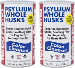 Front view of Yerba Prima Psyllium Husk 12 oz pack (Pack of 2)