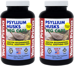 Yerba Prima Psyllium Husk Veg Caps bottle label showing 625 mg per capsule