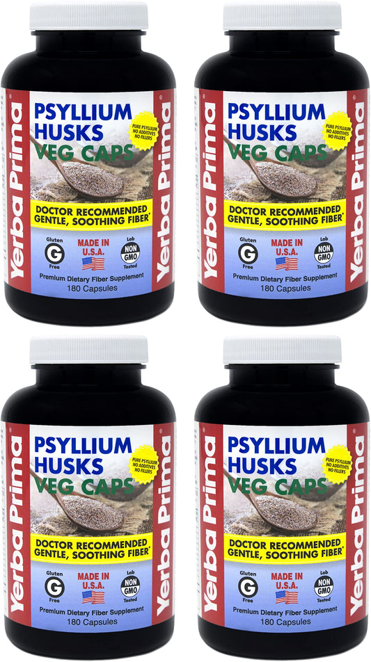 Hero image of Yerba Prima Psyllium Husk Veg Caps 4x180 count