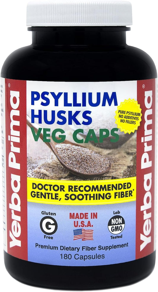 Yerba Prima Psyllium Husks Veg Caps packaging