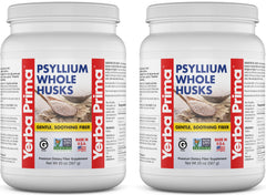 Yerba Prima whole psyllium husk bottle shows convenient daily fiber option for digestion