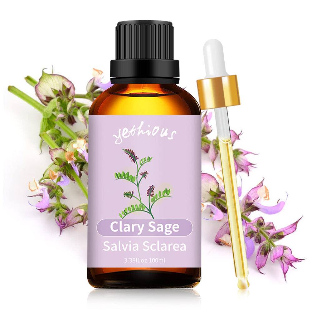 Yethious Clary Sage essential oil bottle with dropper