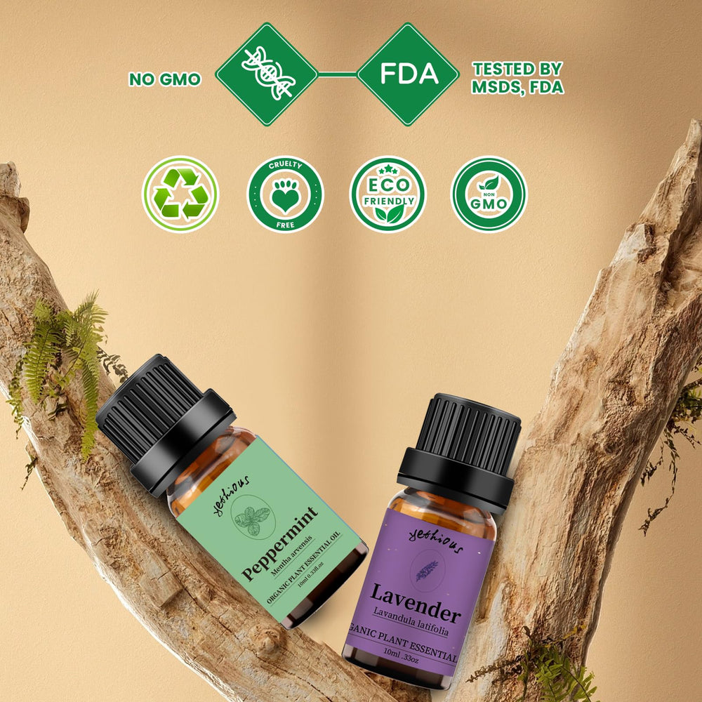 Amber glass bottles with droppers for essential oils