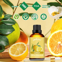 Lemon essential oil cleaning solution with water