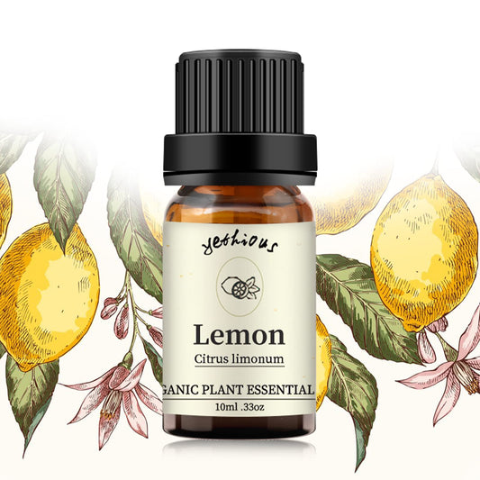 Front view of Yethious Lemon Essential Oil 10ml bottle