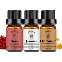 Amber glass bottle of rose essential oil (10ml)