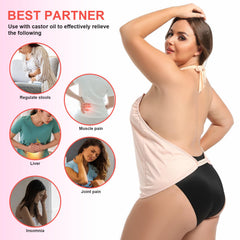 Wearable castor oil vest wrap with elastic bands