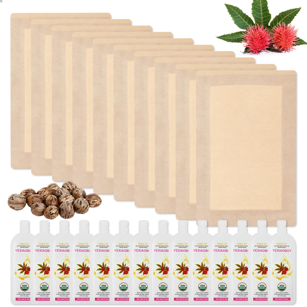 Front view of YEXIAOBOY Castor Oil Pack Wrap on white background
