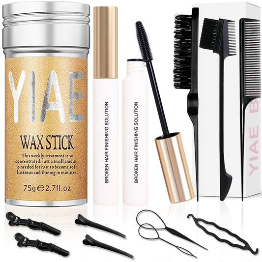 YIAE wax-stick hair slick kit for quick edge control and frizz taming on the go