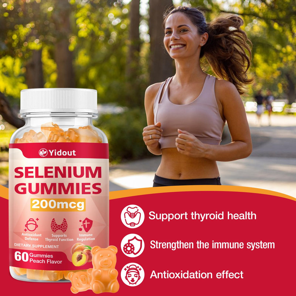 Two 60-count bottles of Yidout Selenium Gummies