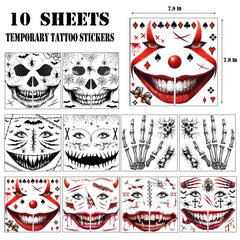 Yitla skeleton-face tattoos for bold costume detail and longevity.