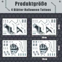 Yitla cyberpunk tattoo with artist-drawn design for unique, striking costumes.