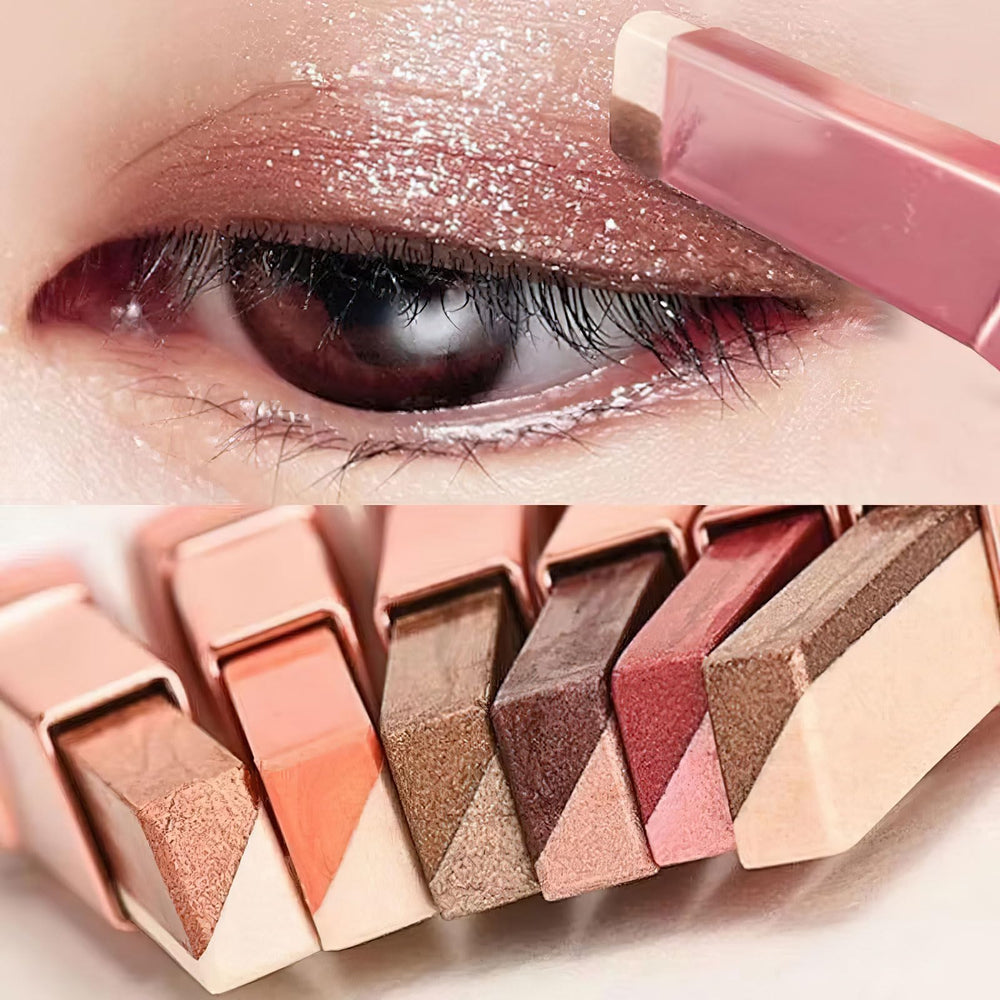 Ylapagne six-color eyeshadow sticks two-color gradient in brown tones for bold lids