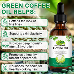 YMFGPFYL Green Arabica Coffee Oil dropper on skin for deep hydration and nourishment