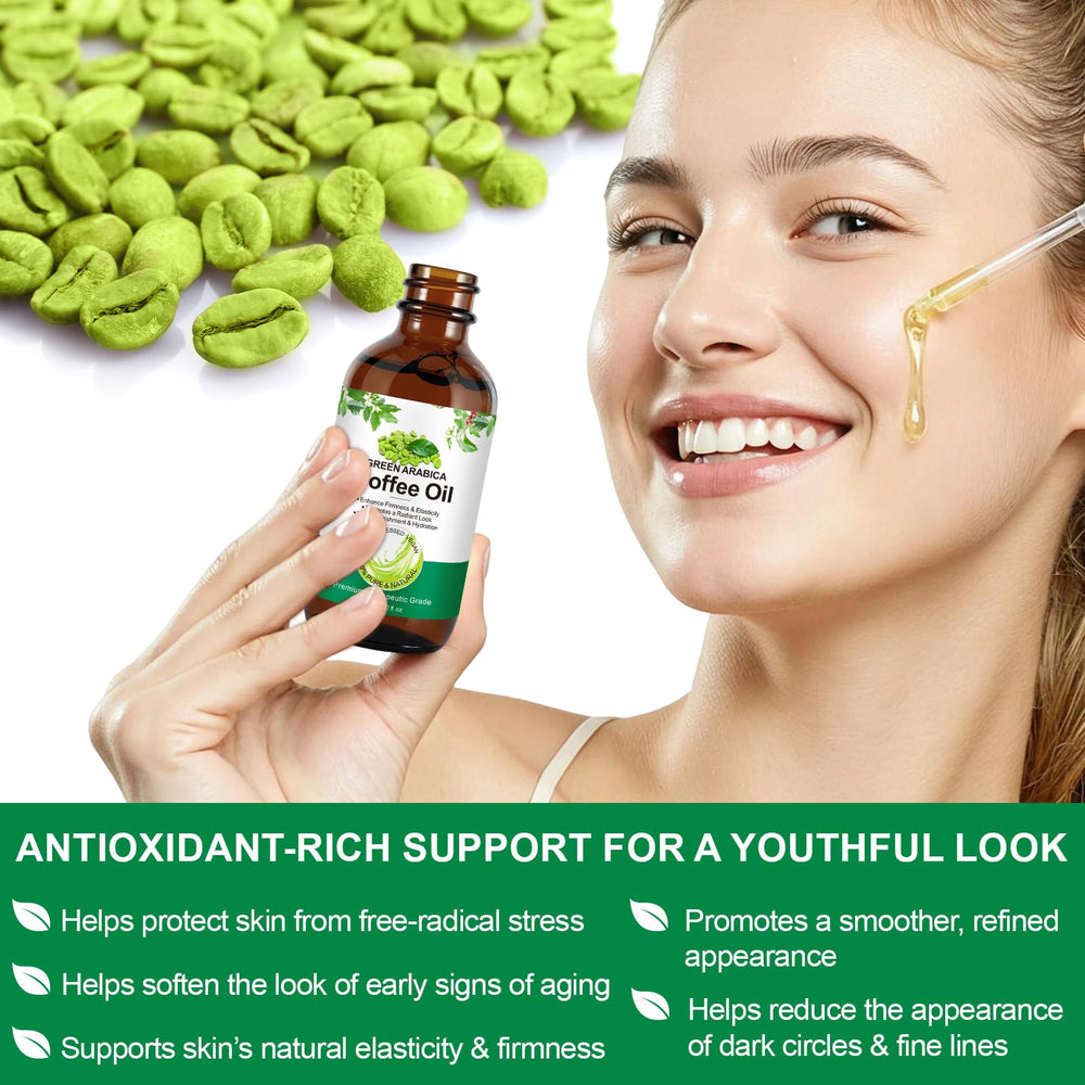 YMFGPFYL Green Arabica Coffee Oil reduces visible stretch marks and cellulite appearance