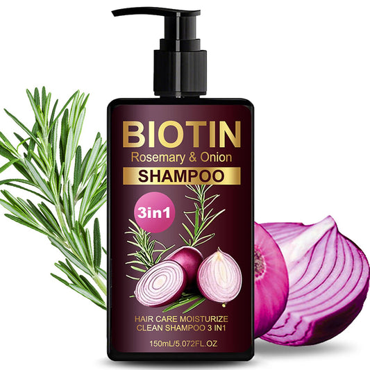 Yniquet Onion Biotin Rosemary Shampoo bottle delivers hydrating scalp nourishment