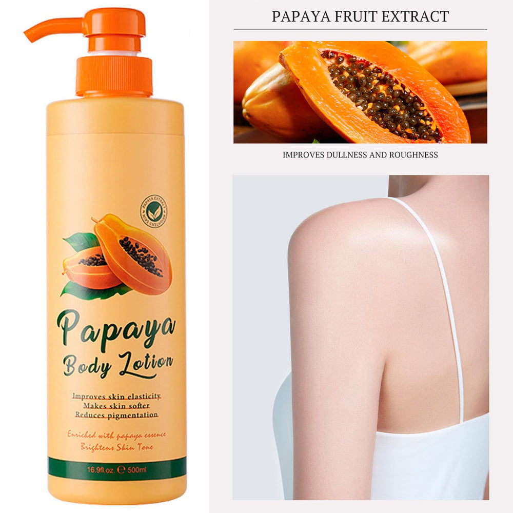Yniquet Papaya Body Butter smoothing effect visible on skin texture