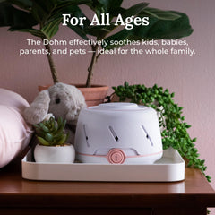 Yogasleep Dohm bedroom ambience illustrating relaxing sleep environment