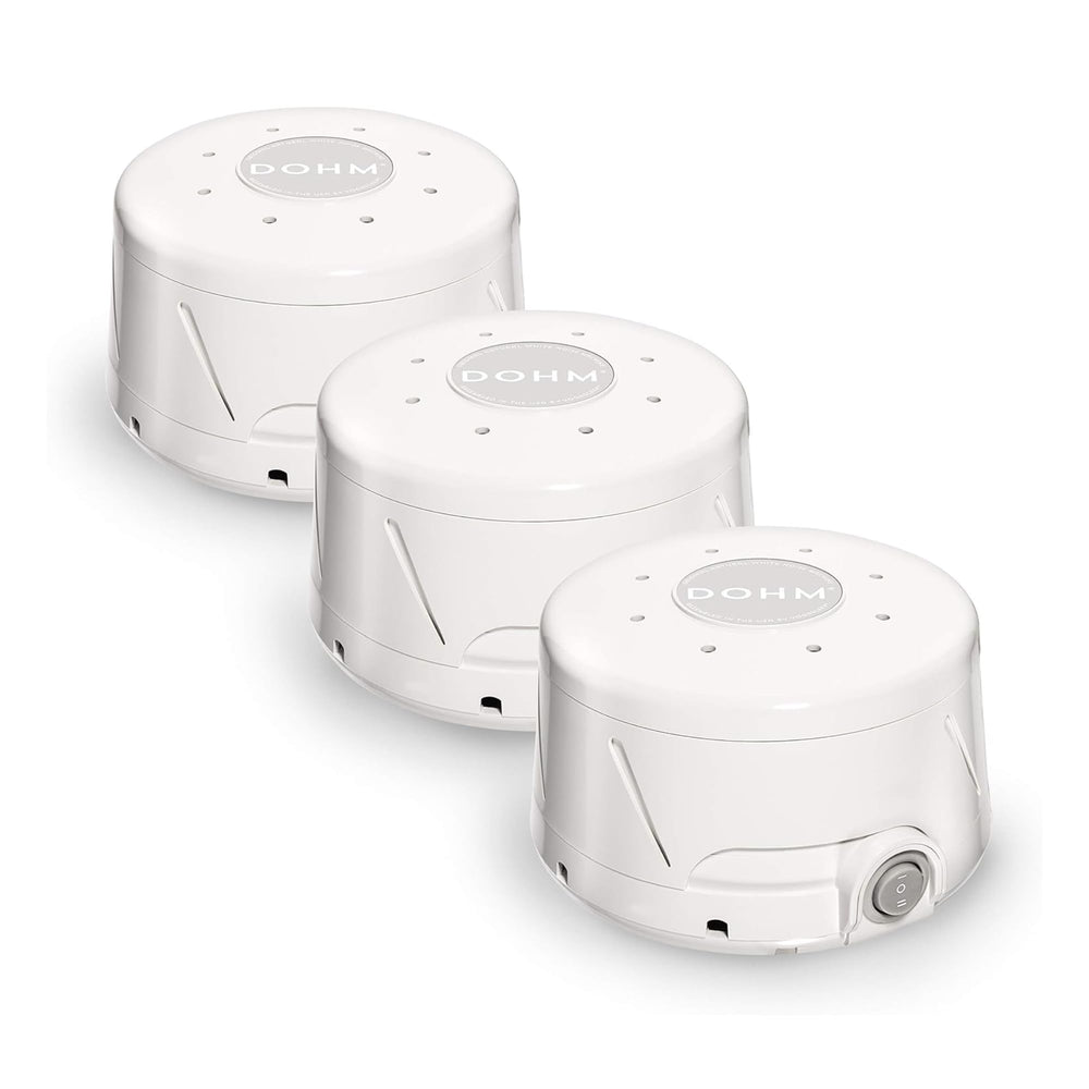 Yogasleep Dohm Classic 3-pack box—gentle sleep-friendly noise for travel and home.
