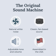 Yogasleep Dohm Classic Black side controls: customize tone and volume for focus