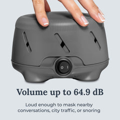 Yogasleep Dohm Uno office setup promotes privacy and quiet for work.