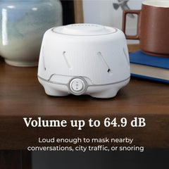 Yogasleep Dohm controls panel shows easy dual settings for tone and volume