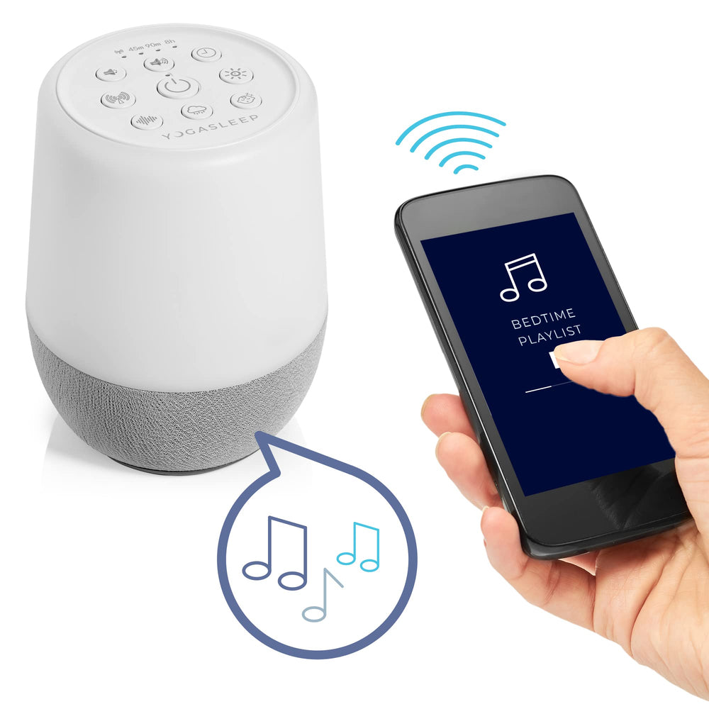 YOGASLEEP Duet sleep timer with 45, 90, and 8-hour options