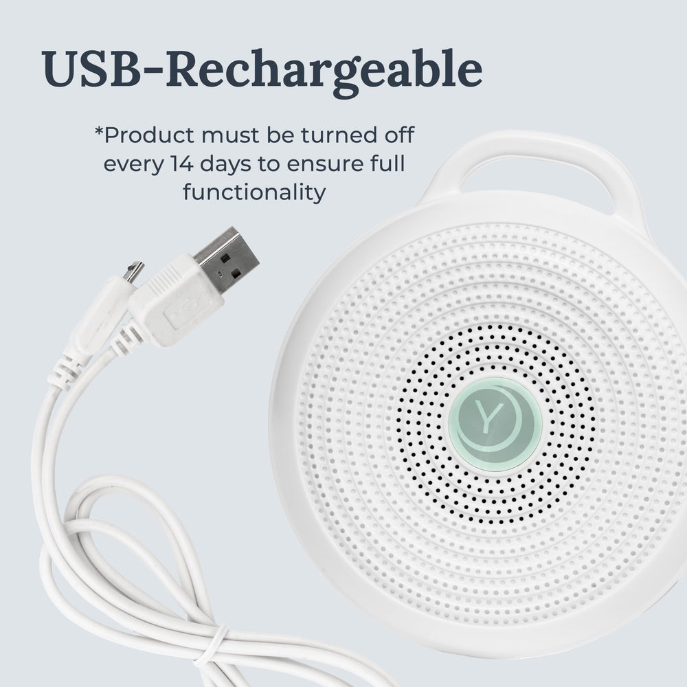 Yogasleep Rohm gentle surf creates soothing ambience for relaxation or meditation.