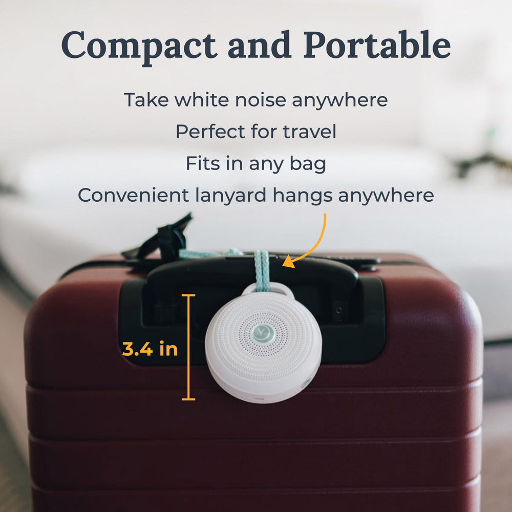 Yogasleep Rohm includes lanyard and USB charging for convenient travel use