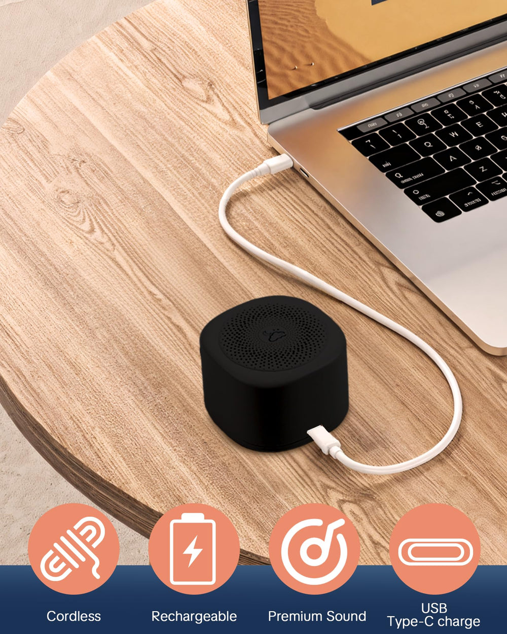 YONSEN travel white noise rechargeable no batteries needed for clutter-free use