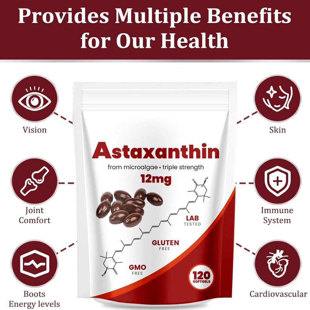 Close-up of Yoqpoe Astaxanthin 12mg label