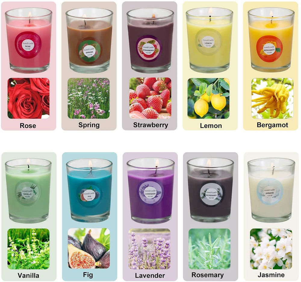 Vanilla scented candle in glass jar