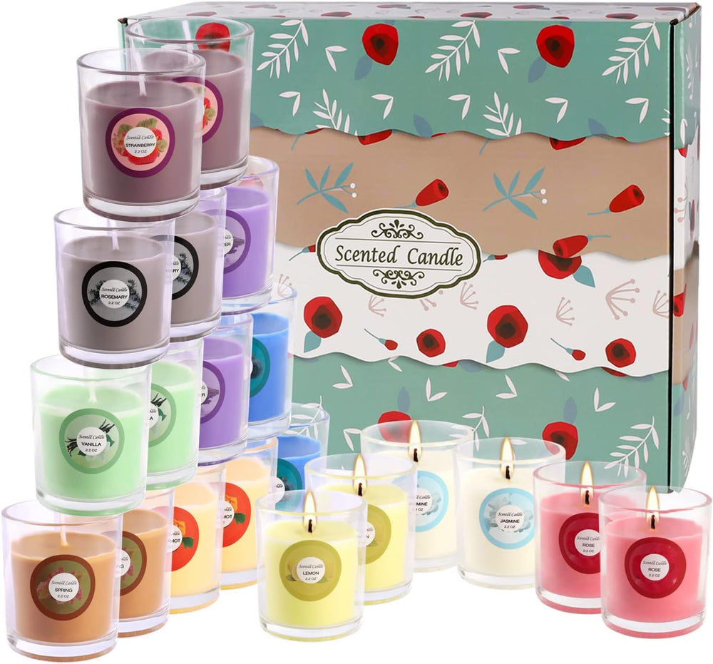 Vanilla scented candle in a glass jar from the YOROXRG 40-pack