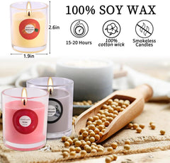 Lavender and Lemon scented candles in glass jars from the YOROXRG 40-pack