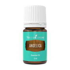 Young Living Angelica bottle showcases calming aroma for peaceful moments.