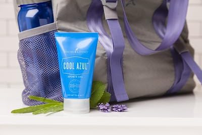 Close-up of Young Living Cool Azul gel texture highlighting non-sticky feel