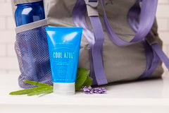 Close-up of Young Living Cool Azul gel texture highlighting non-sticky feel