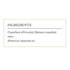 Young Living Copaiba 15ml bottle close-up underscores quality and product confidence.