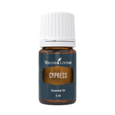 Young Living Cypress Oil 5ml bottle promotes grounding aromatherapy and hair vitality.